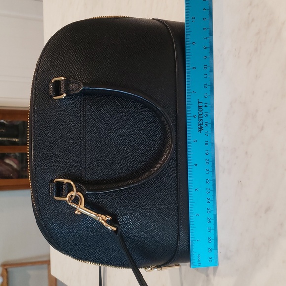 Coach Black Leather Satchel Crossbody Bag Size Small - Picture 6 of 14